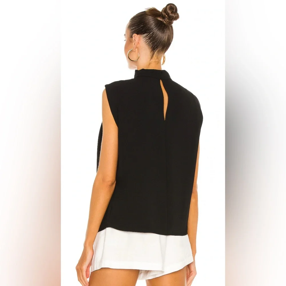 Amanda Uprichard Sleeveless Fabienne Top Size Medium Black - Picture 3 of 5